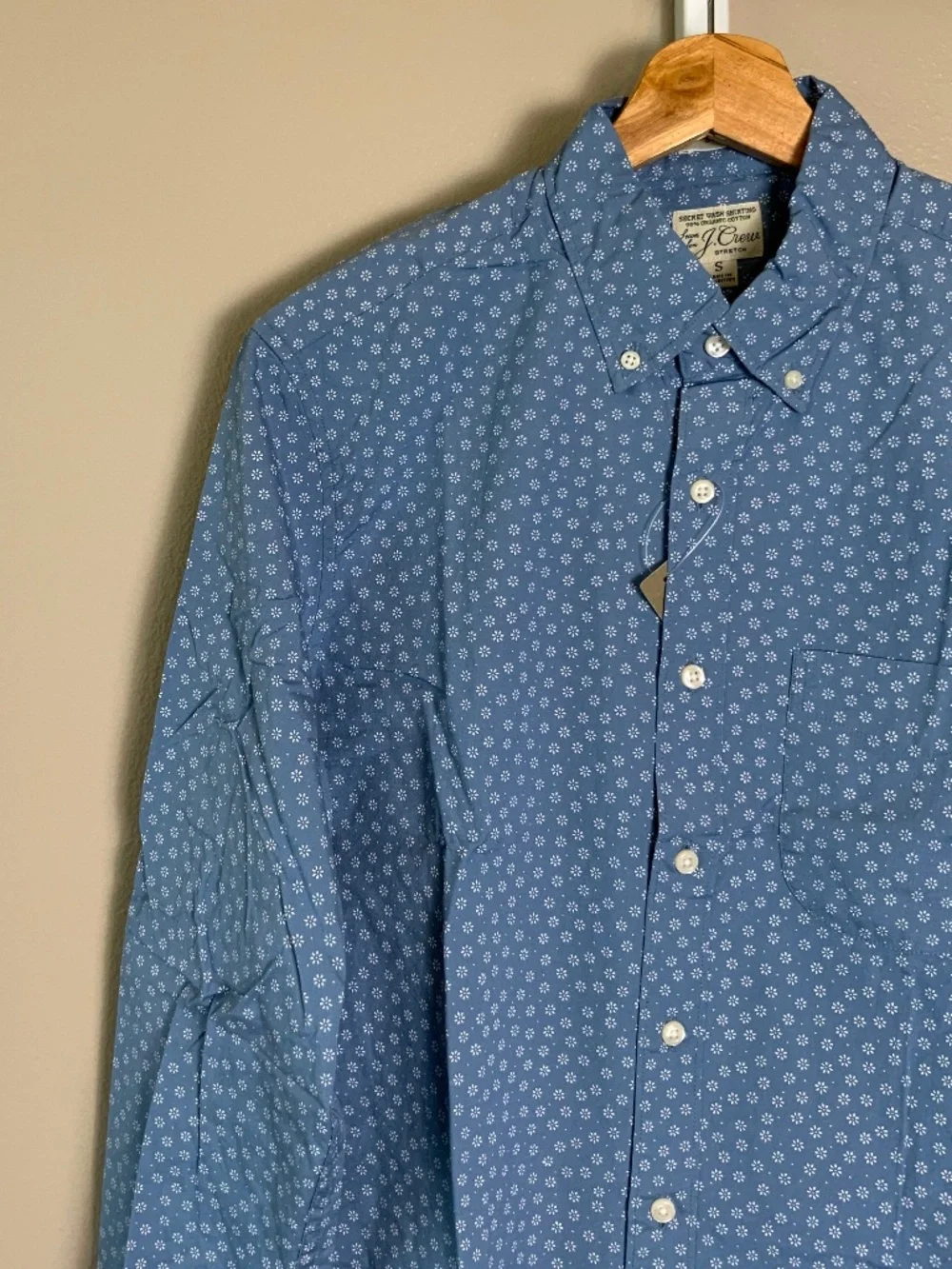J. Crew Slim Stretch Secret Wash Cotton Poplin Button Down Shirt in Daisy